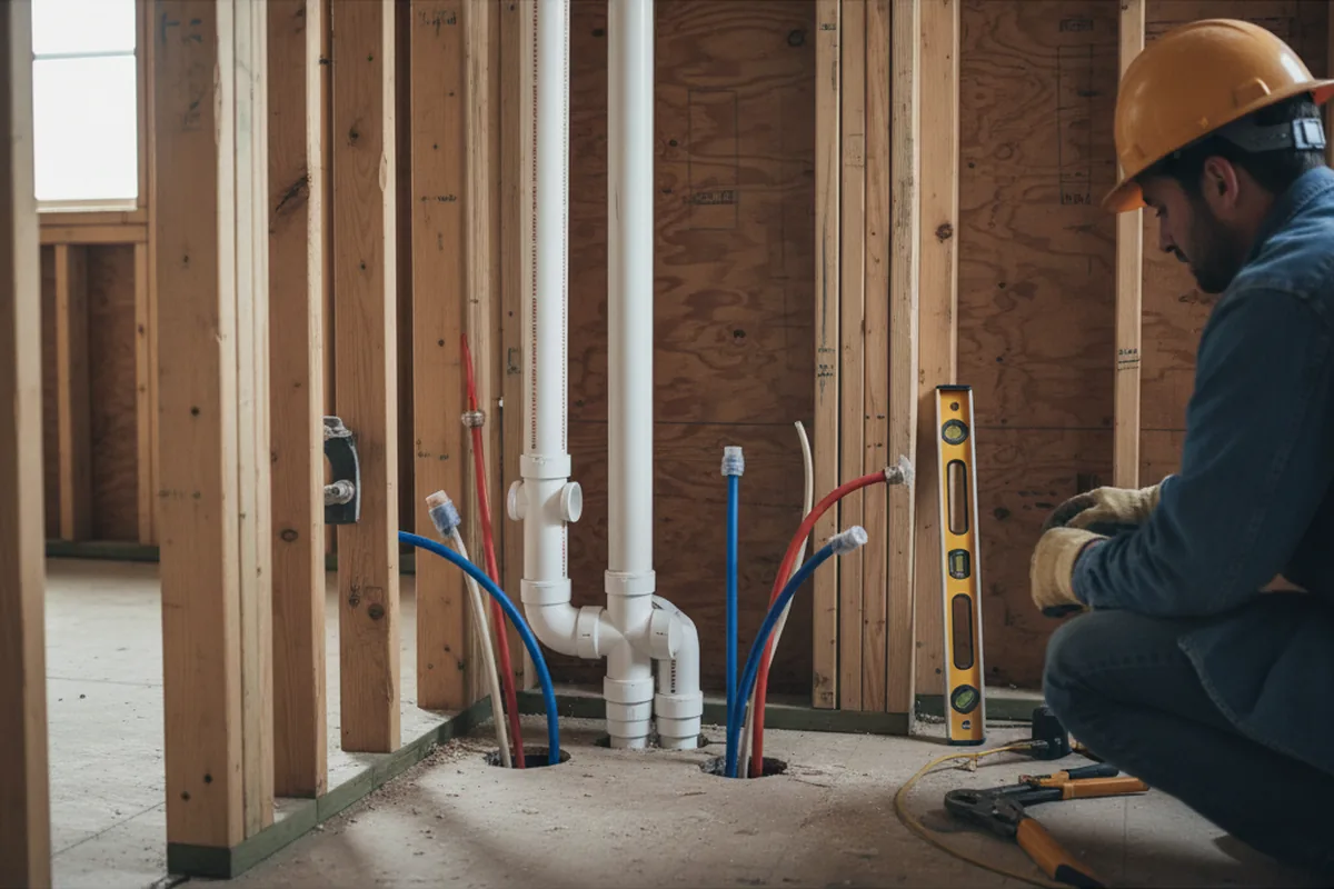 Drain and supply rough-in during Drain Cleaning in Holmes